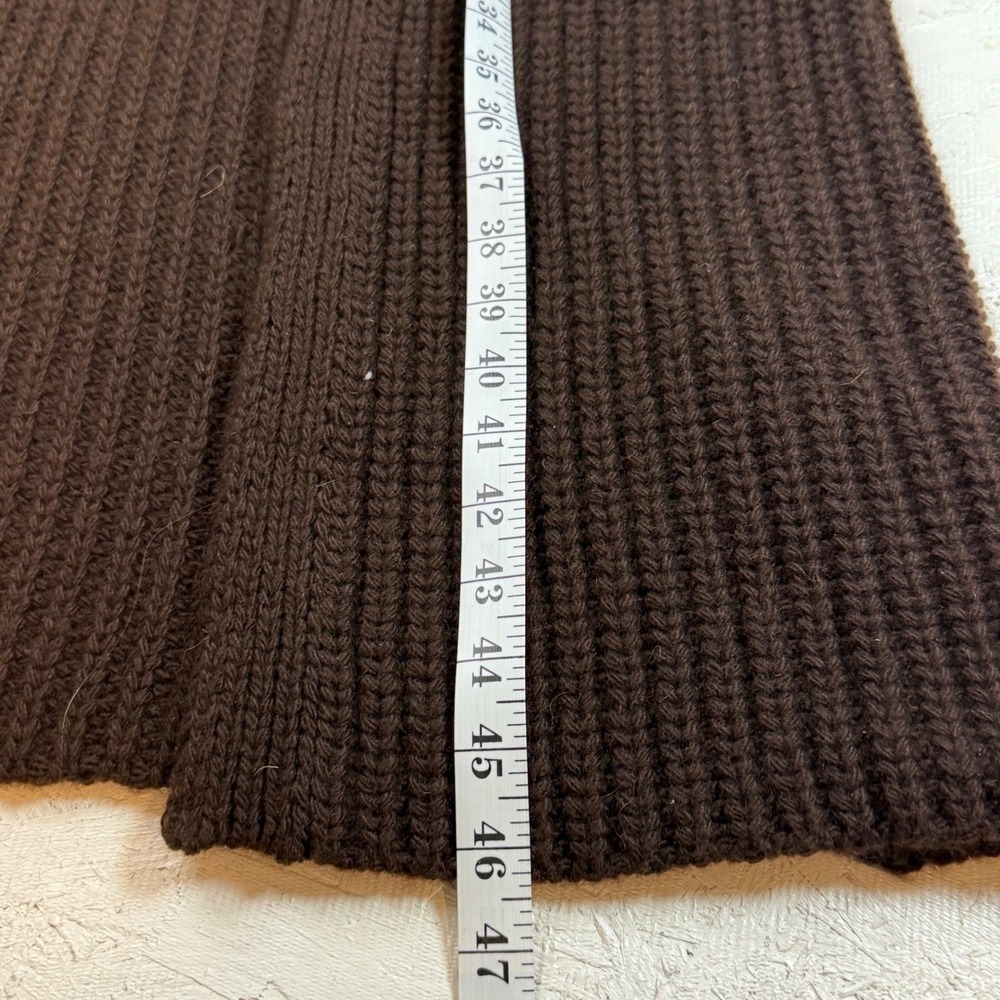 Ralph Lauren Purple Label Sleeveless Long Chunky Knit Cardigan Vest Brown M/L - Picture 12 of 13